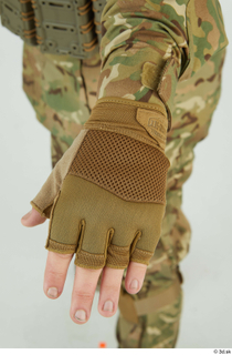 Luis Donovan Soldier Pose A details of uniform gloves hand…